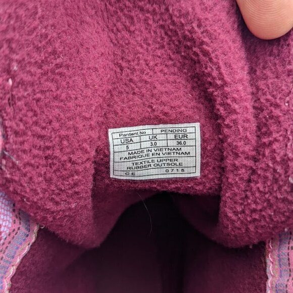 Sanuk Pink Fleece Lined Brown Canvas Lace-Up Boots US Size 5 - Picture 6 of 6